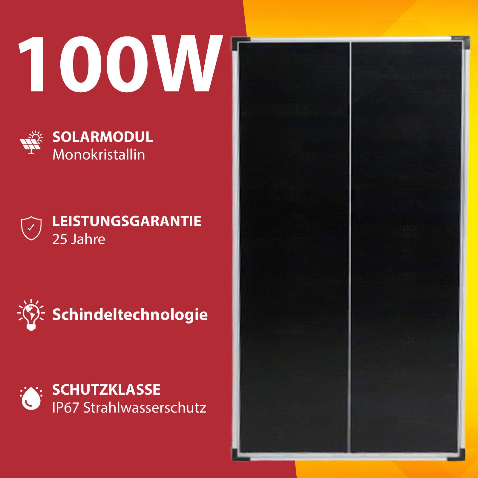 100 Watt Solar Komplettset- Photovoltaik Solaranlage für Wohnmobile und Wohnwagen