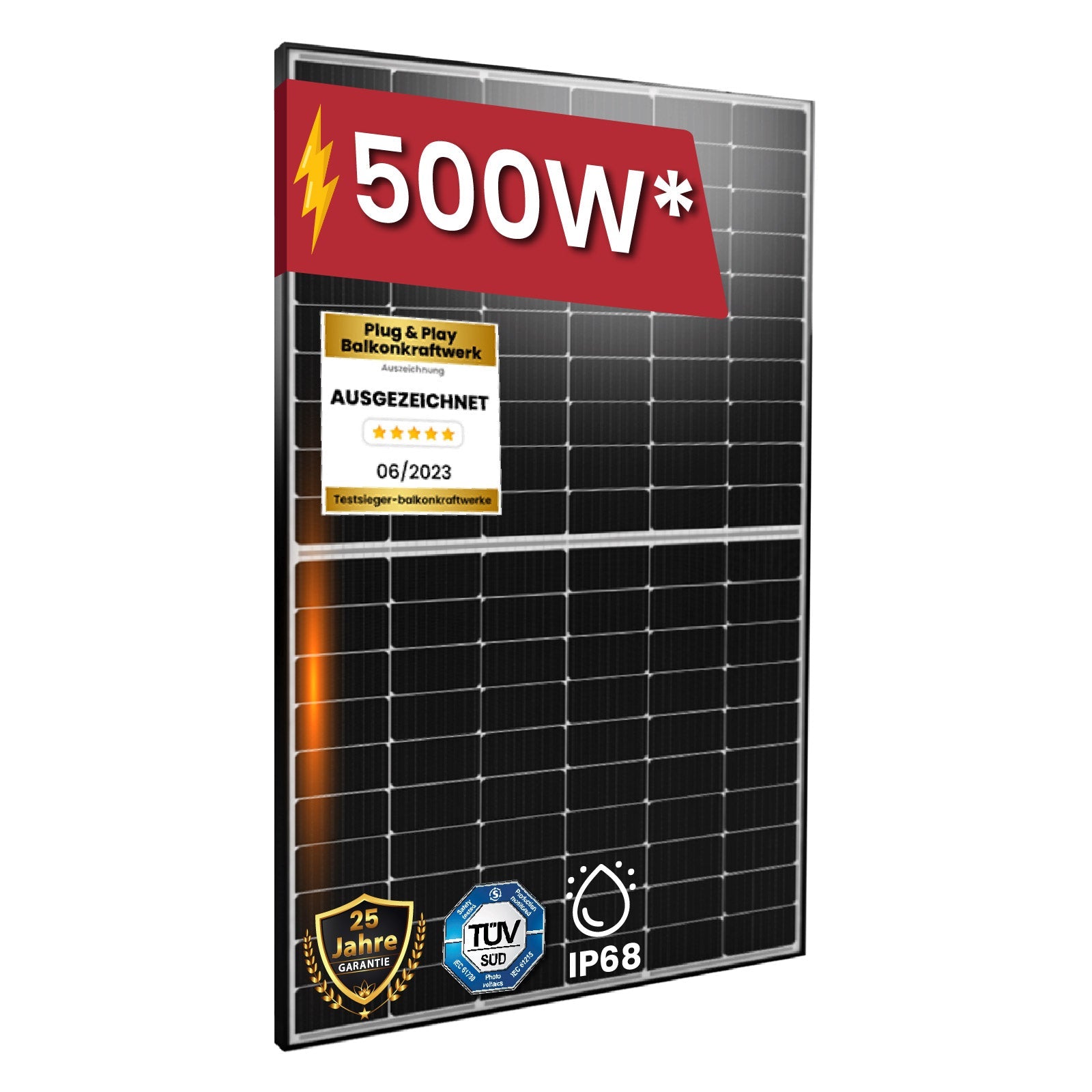 500W Solarmodul Photovoltaik Monokristallin PV Solarpanel